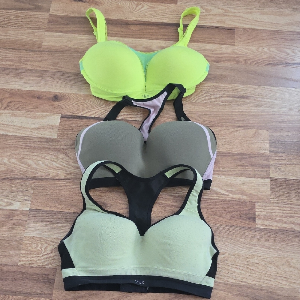 VSX Sports Bra Trio - Neon Yellow, Olive, Black